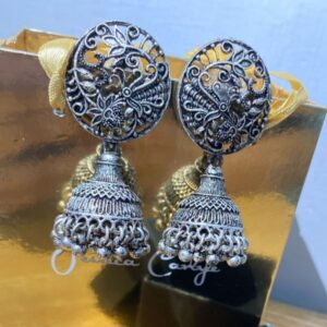 Antique Oxidized Silver Jhumka Earrings