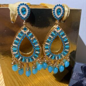 Turquoise Blue Crystal Drop Earrings