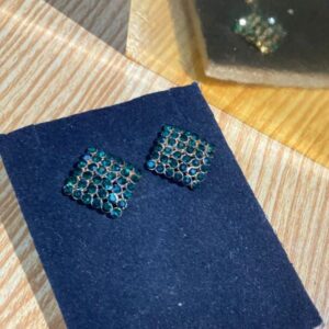 Emerald Green Crystal Pavé Huggie Hoop Earrings