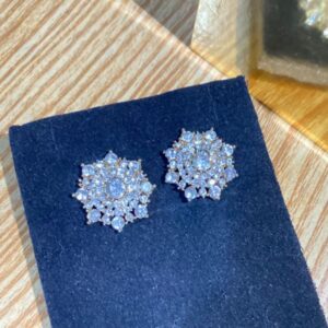 Luxury Crystal Floral Stud Earrings