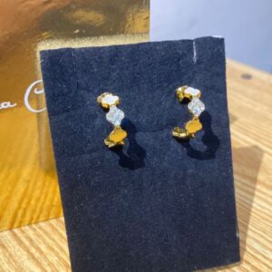Minimal Gold Crystal Clove Stud Earrings