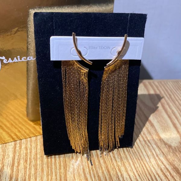 Elegant Gold Fringe Tassel Earrings