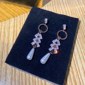 Elegant Pearl Crystal Drop Earrings