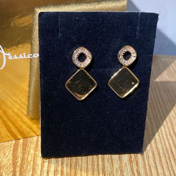 Modern Gold Geometric Drop Earrings