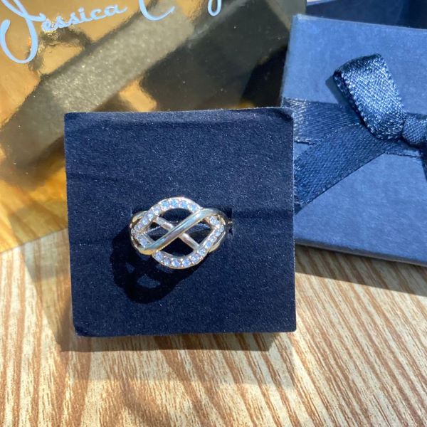 Elegant Infinity Crystal Accent Ring – Silver Tone - Image 2